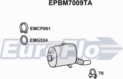 EuroFlo EPBM7009TA - Сажевый / частичный фильтр, система выхлопа ОГ www.autospares.lv