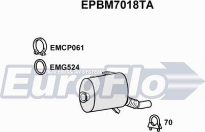 EuroFlo EPBM7018TA - Nosēdumu / Daļiņu filtrs, Izplūdes gāzu sistēma www.autospares.lv