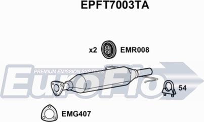 EuroFlo EPFT7003TA - Nosēdumu / Daļiņu filtrs, Izplūdes gāzu sistēma autospares.lv