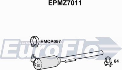 EuroFlo EPMZ7011 - Nosēdumu / Daļiņu filtrs, Izplūdes gāzu sistēma www.autospares.lv