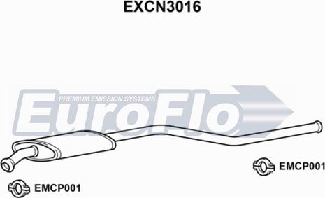 EuroFlo EXCN3016 - Vidējais izpl. gāzu trokšņa slāpētājs www.autospares.lv