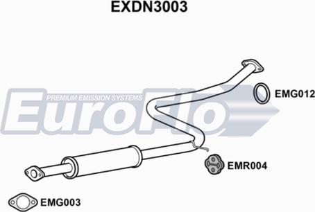 EuroFlo EXDN3003 - Vidējais izpl. gāzu trokšņa slāpētājs www.autospares.lv