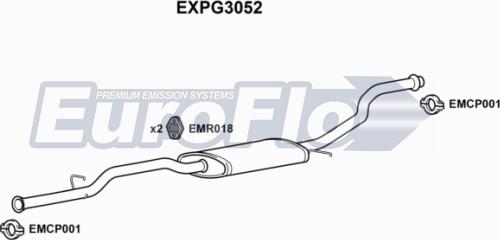 EuroFlo EXPG3052 - Vidējais izpl. gāzu trokšņa slāpētājs www.autospares.lv