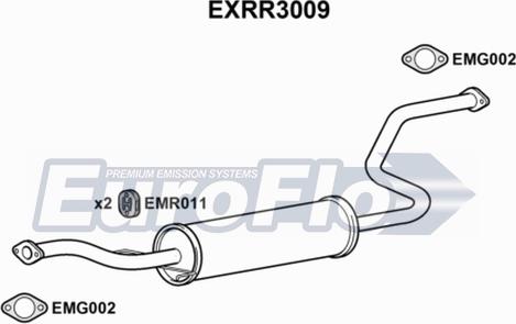 EuroFlo EXRR3009 - Vidējais izpl. gāzu trokšņa slāpētājs www.autospares.lv