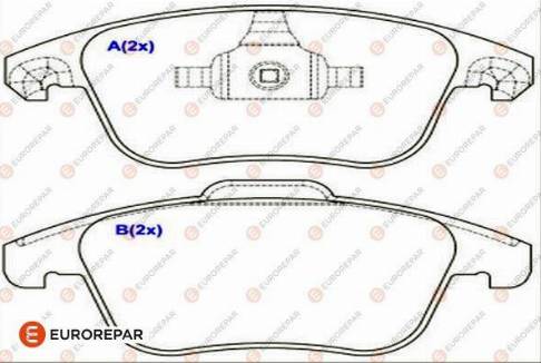 EUROREPAR 1643068480 - Brake Pad Set, disc brake www.autospares.lv