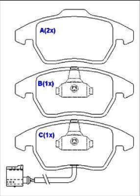 EUROREPAR 1643068280 - Bremžu uzliku kompl., Disku bremzes autospares.lv