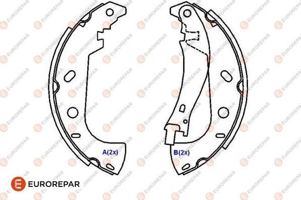 EUROREPAR 1643186080 - Bremžu loku komplekts autospares.lv