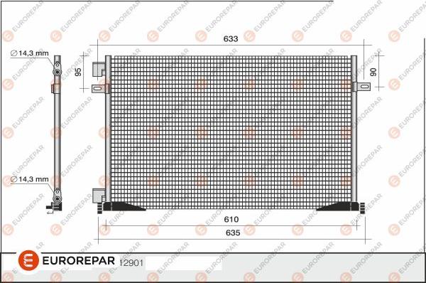 EUROREPAR 1609634680 - Kondensators, Gaisa kond. sistēma www.autospares.lv