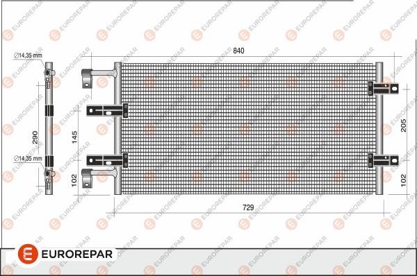 EUROREPAR 1609636480 - Kondensators, Gaisa kond. sistēma www.autospares.lv