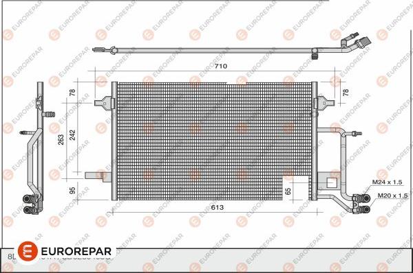 EUROREPAR 1609636180 - Kondensators, Gaisa kond. sistēma www.autospares.lv