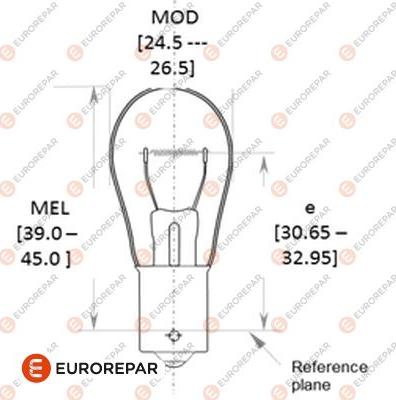 EUROREPAR 1616431280 - Kvēlspuldze, Pagriezienu signāla lukturis autospares.lv