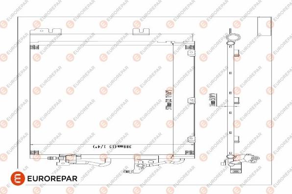 EUROREPAR 1610159580 - Kondensators, Gaisa kond. sistēma www.autospares.lv