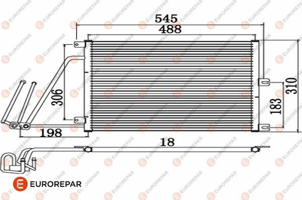 EUROREPAR 1610159280 - Kondensators, Gaisa kond. sistēma autospares.lv