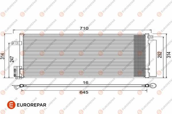 EUROREPAR 1610160280 - Kondensators, Gaisa kond. sistēma www.autospares.lv