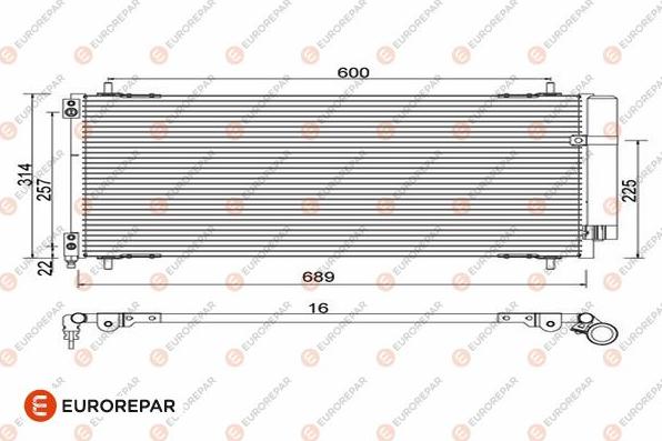 EUROREPAR 1610161580 - Kondensators, Gaisa kond. sistēma www.autospares.lv