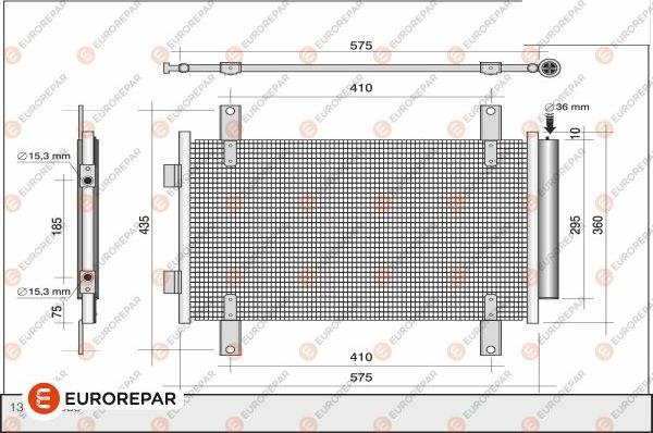 EUROREPAR 1610161280 - Kondensators, Gaisa kond. sistēma www.autospares.lv