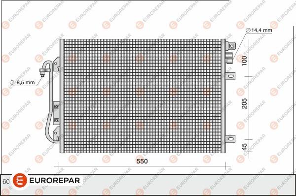 EUROREPAR 1610162380 - Kondensators, Gaisa kond. sistēma www.autospares.lv