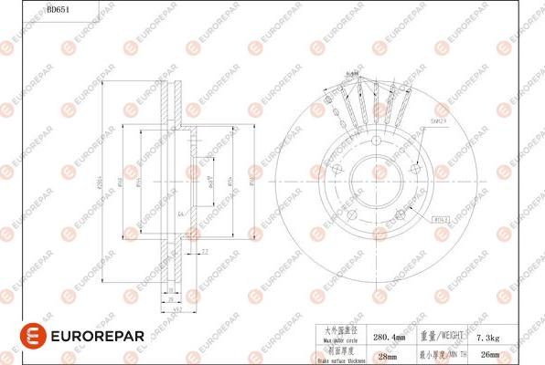 EUROREPAR 1684309380 - Bremžu diski www.autospares.lv