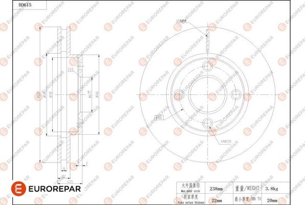 EUROREPAR 1684305780 - Bremžu diski www.autospares.lv