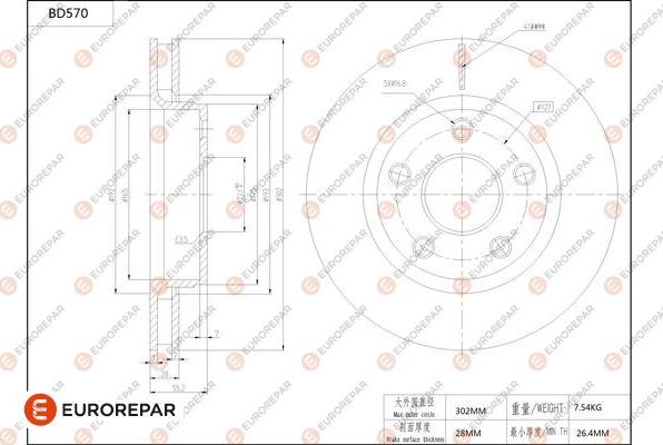 EUROREPAR 1684301280 - Bremžu diski www.autospares.lv