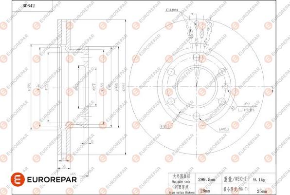 EUROREPAR 1684308480 - Bremžu diski www.autospares.lv