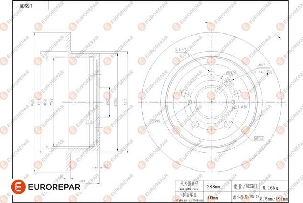 EUROREPAR 1684303980 - Bremžu diski www.autospares.lv