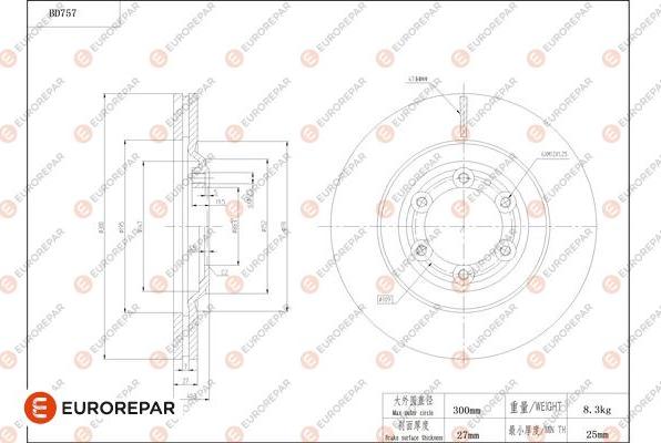 EUROREPAR 1684319980 - Bremžu diski www.autospares.lv