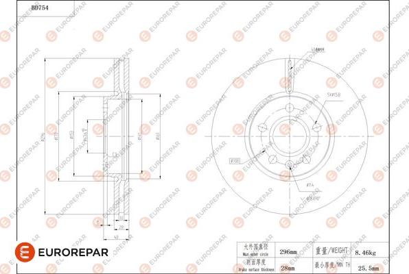 EUROREPAR 1684319680 - Bremžu diski www.autospares.lv