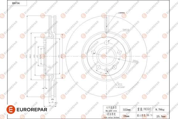 EUROREPAR 1684319880 - Bremžu diski www.autospares.lv