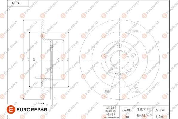 EUROREPAR 1684319780 - Bremžu diski www.autospares.lv