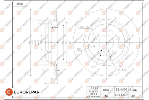 EUROREPAR 1684314480 - Bremžu diski www.autospares.lv