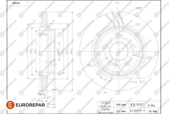 EUROREPAR 1684314280 - Bremžu diski www.autospares.lv