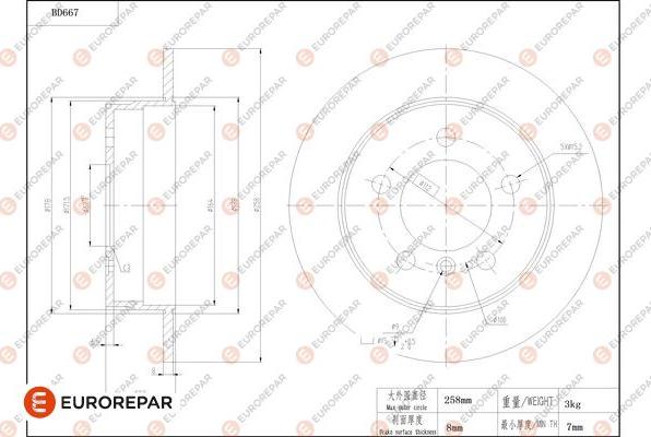 EUROREPAR 1684310980 - Bremžu diski www.autospares.lv