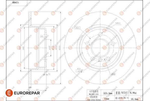 EUROREPAR 1684311380 - Bremžu diski www.autospares.lv