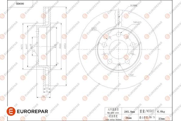 EUROREPAR 1684313280 - Bremžu diski www.autospares.lv