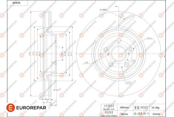 EUROREPAR 1684334080 - Bremžu diski www.autospares.lv