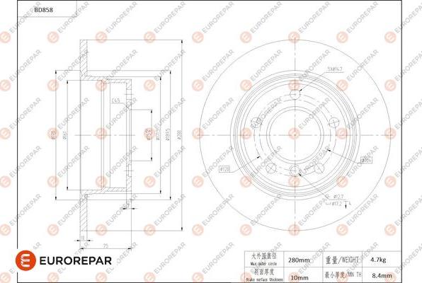 EUROREPAR 1684330080 - Bremžu diski www.autospares.lv