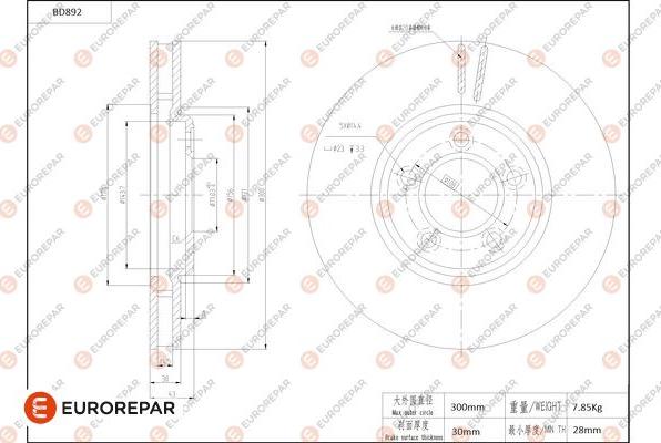 EUROREPAR 1684333480 - Bremžu diski www.autospares.lv