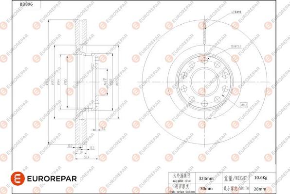 EUROREPAR 1684333880 - Bremžu diski www.autospares.lv