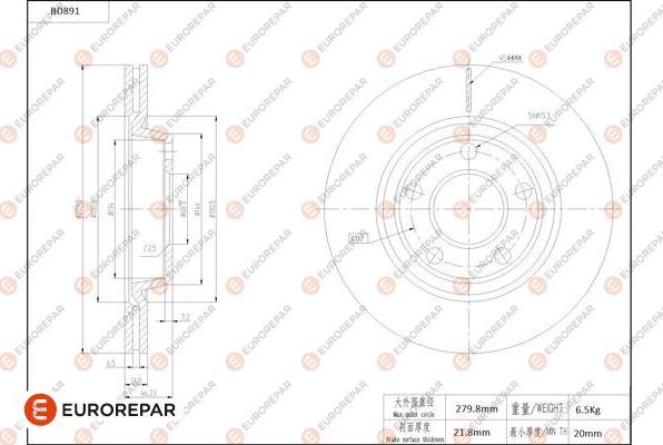 EUROREPAR 1684333380 - Bremžu diski www.autospares.lv