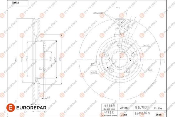 EUROREPAR 1684332680 - Bremžu diski www.autospares.lv