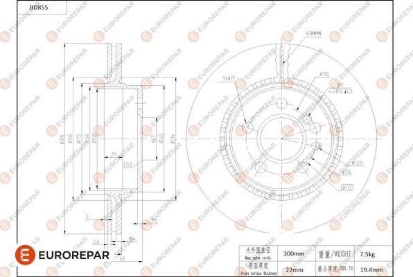 EUROREPAR 1684329780 - Bremžu diski www.autospares.lv