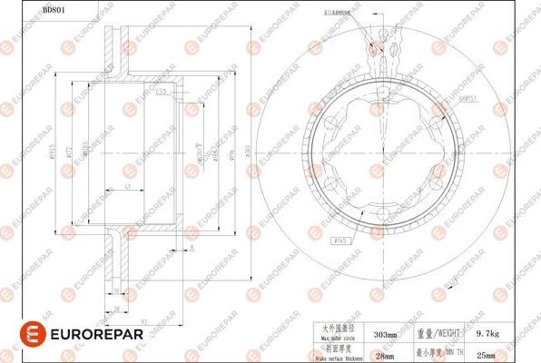 EUROREPAR 1684324380 - Bremžu diski www.autospares.lv