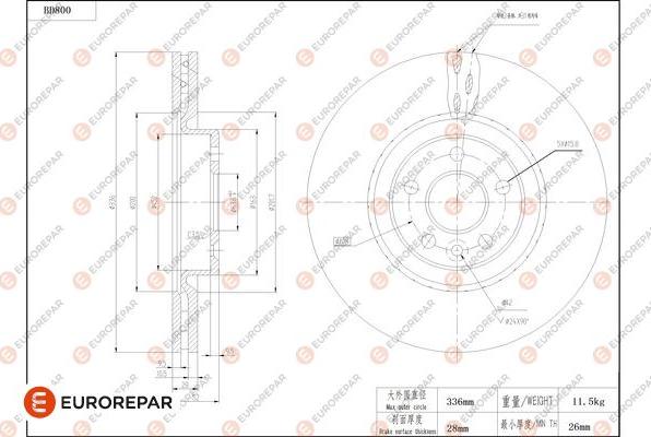 EUROREPAR 1684324280 - Bremžu diski www.autospares.lv