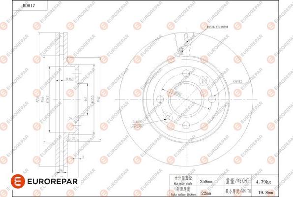 EUROREPAR 1684325980 - Bremžu diski www.autospares.lv