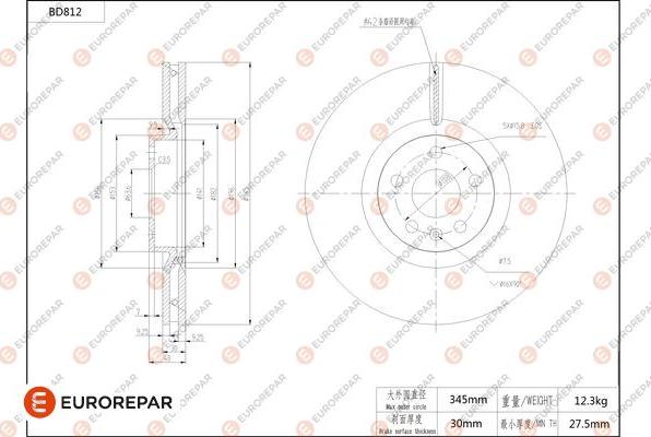 EUROREPAR 1684325480 - Bremžu diski www.autospares.lv