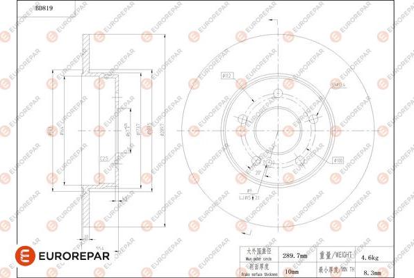 EUROREPAR 1684326180 - Bremžu diski www.autospares.lv