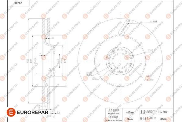 EUROREPAR 1684320980 - Bremžu diski www.autospares.lv