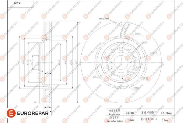 EUROREPAR 1684321380 - Bremžu diski autospares.lv