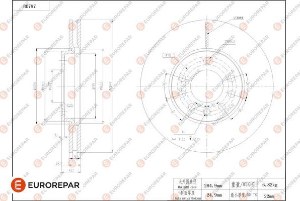 EUROREPAR 1684323980 - Bremžu diski www.autospares.lv